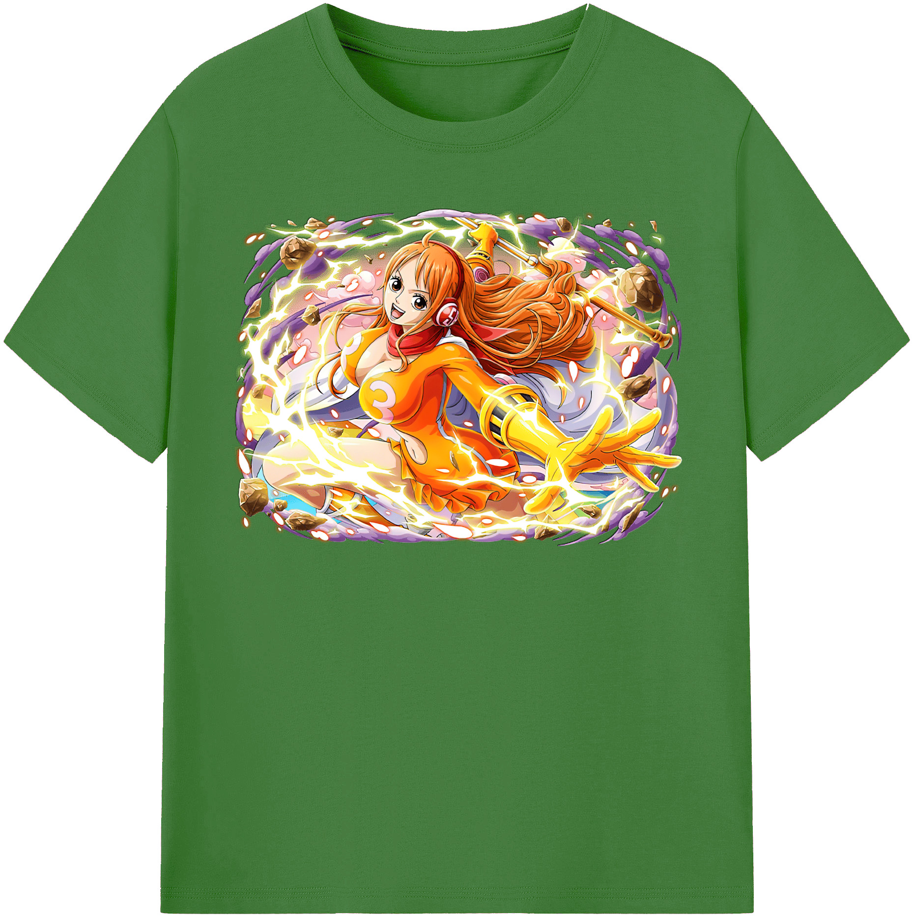 （画像用） ワンピース ナミ ONE PIECE Nami レディースカジュアルプリントTシャツ（綿100％）